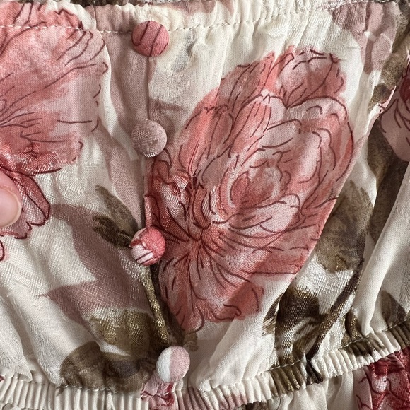 Chic Floral Maxi Dress - Pink and Cream - Picture 8 of 9